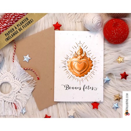 Carte de voeux Noël à planter Coeur Ex-Voto