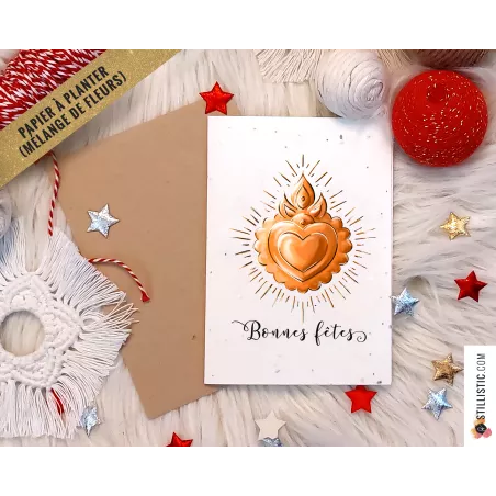 Carte de voeux Noël à planter Coeur Ex-Voto