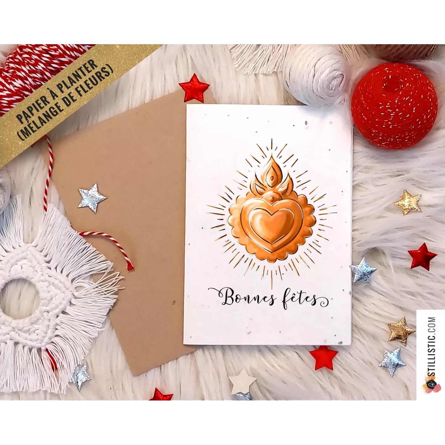 Carte de voeux Noël à planter Coeur Ex-Voto