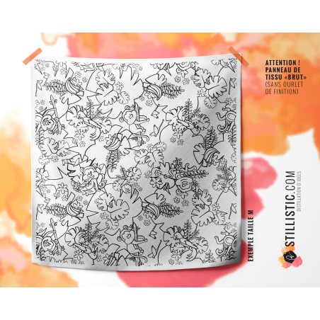 Coupon coloriable Furoshiki Singe Jungle émotions