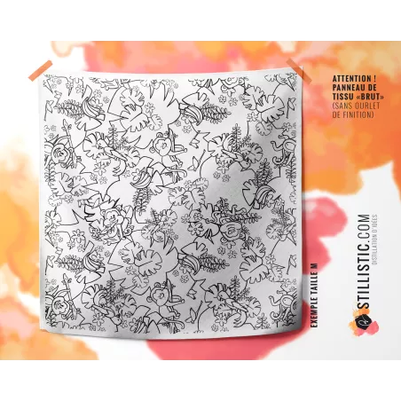 Coupon coloriable Furoshiki Singe Jungle émotions