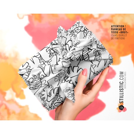 Coupon coloriable Furoshiki Panda Roux Yoga