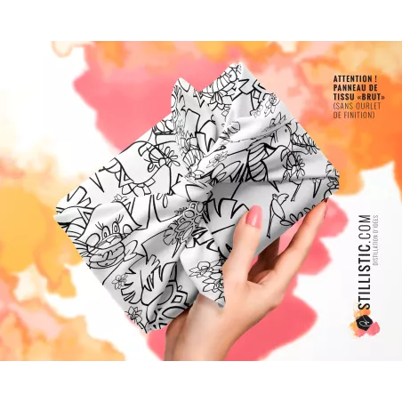 Coupon coloriable Furoshiki Panda Roux Yoga