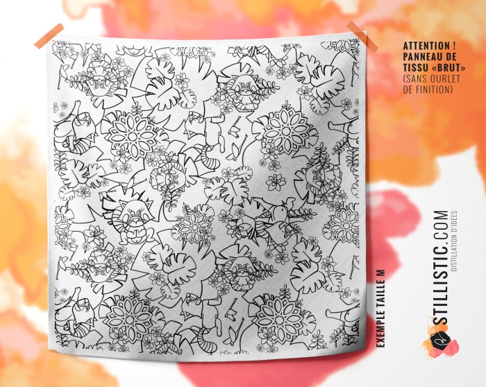 Coupon coloriable Furoshiki Panda Roux Yoga