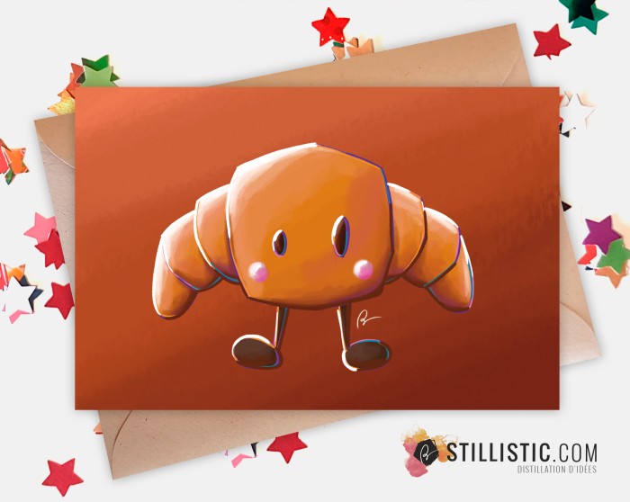 Carte de voeux Illustration Croissant