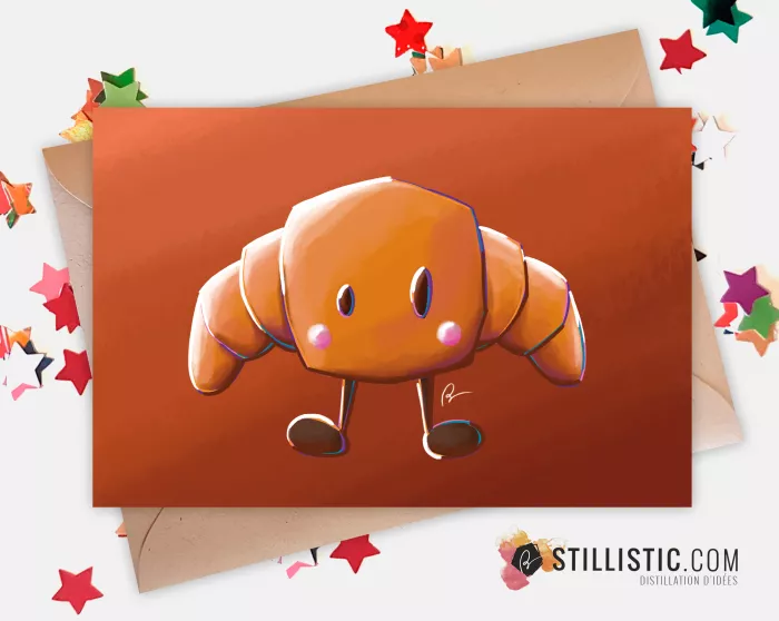 Carte de voeux Illustration Croissant