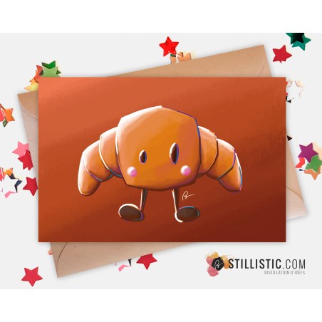 Carte de voeux Illustration Croissant