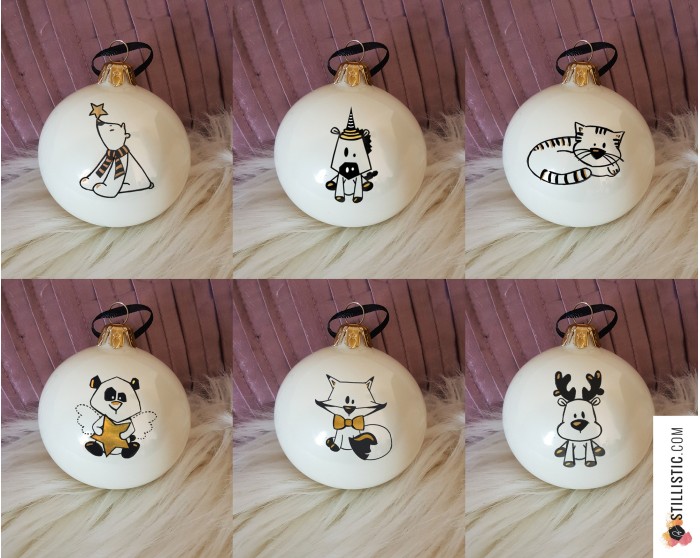 Boule de Noël en verre personnalisable