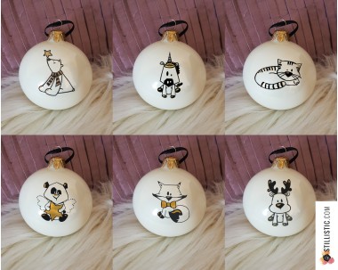 Boule de Noël en verre personnalisable