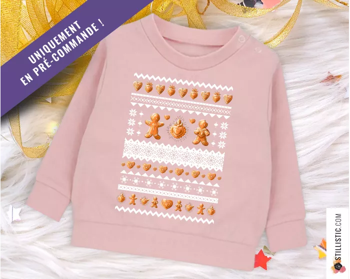 Sweat-shirt de Noël Pains d'épices cœurs ex-voto Enfant