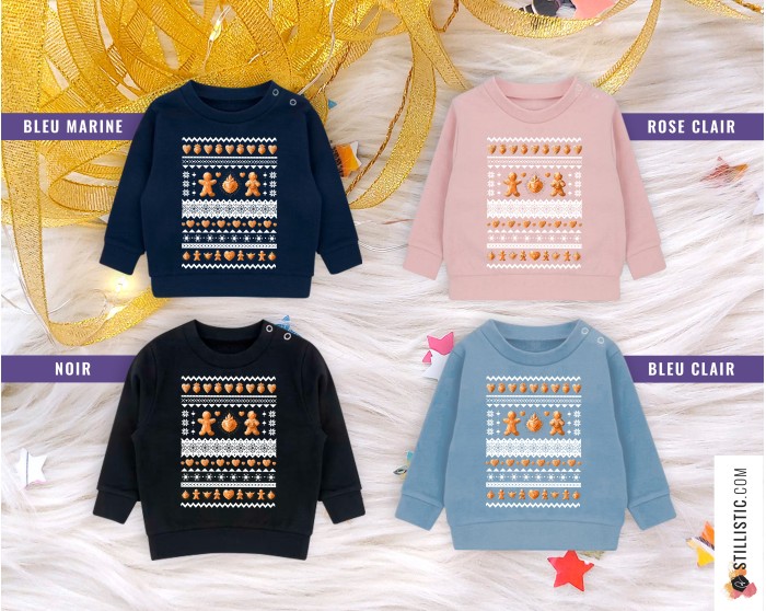 Sweat-shirt de Noël Pains d'épices cœurs ex-voto Enfant