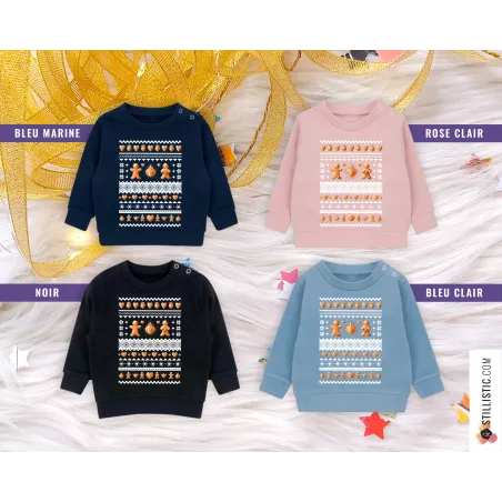 Sweat-shirt de Noël Pains d'épices cœurs ex-voto Enfant