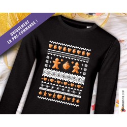 Sweat-shirt de Noël Pains d'épices cœurs ex-voto Adulte