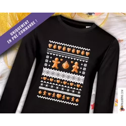 Sweat-shirt de Noël Pains d'épices cœurs ex-voto Adulte