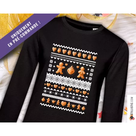 Sweat-shirt de Noël Pains d'épices cœurs ex-voto Adulte