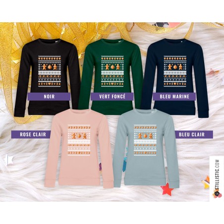 Sweat-shirt de Noël Pains d'épices cœurs ex-voto Adulte