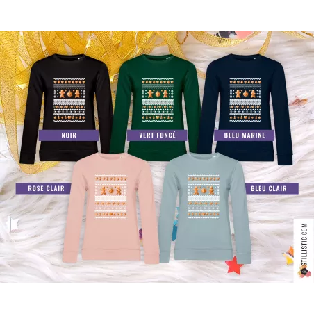 Sweat-shirt de Noël Pains d'épices cœurs ex-voto Adulte