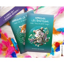 Livre 2 histoires à colorier Emotions et Yoga + stickers offerts