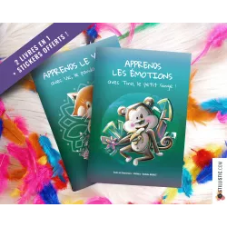 Livre 2 histoires à colorier Emotions et Yoga + stickers offerts