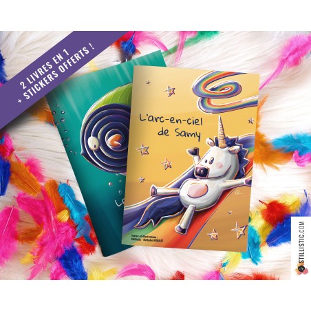 Livre 2 histoires à colorier Licorne et Poissons Bonbons + stickers offerts