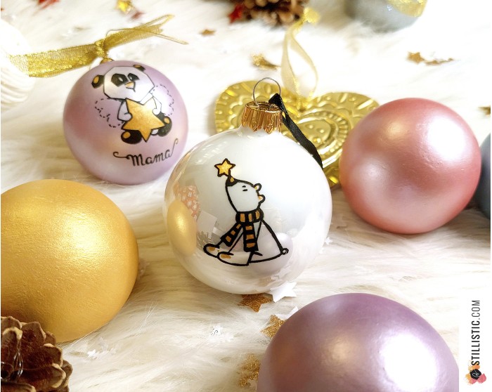 Boule de Noël en verre personnalisable