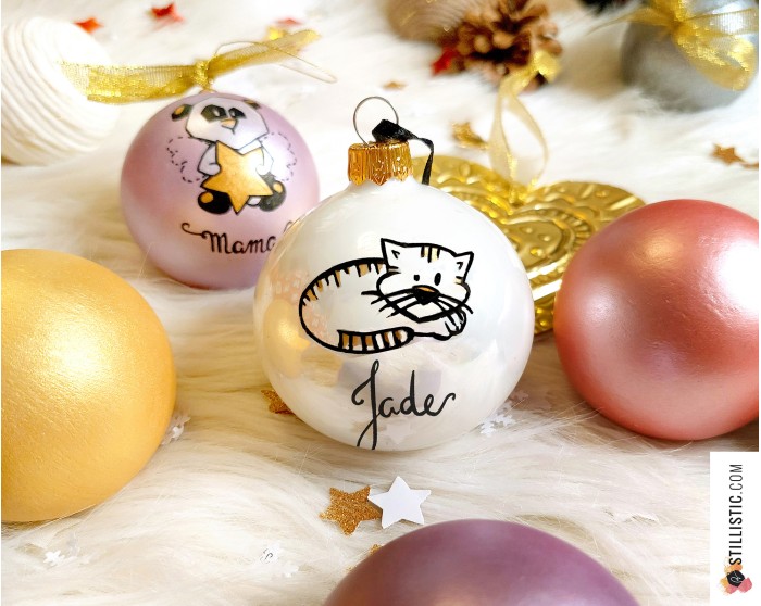 Boule de Noël en verre personnalisable