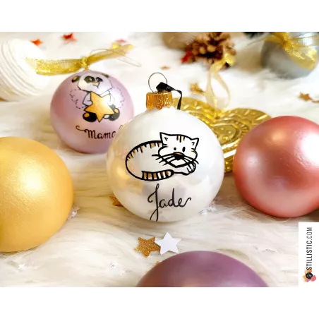 Boule de Noël en verre personnalisable