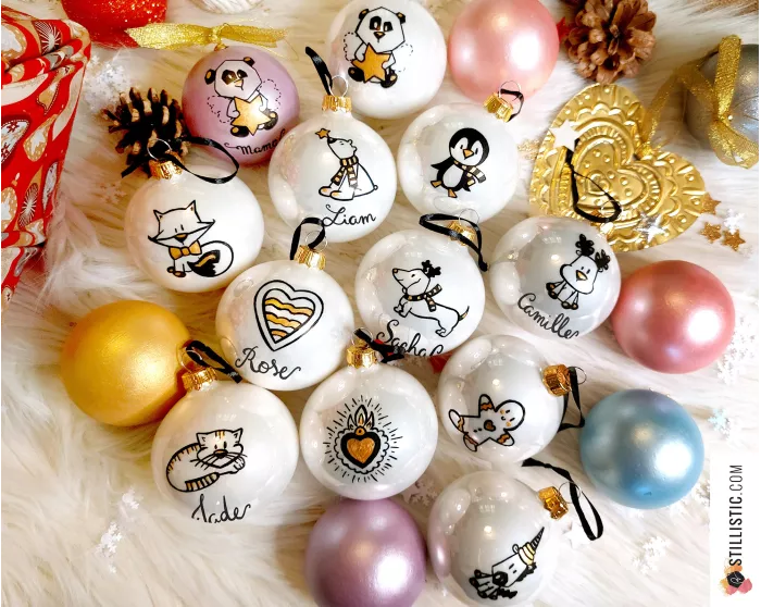 Boule de Noël en verre personnalisable