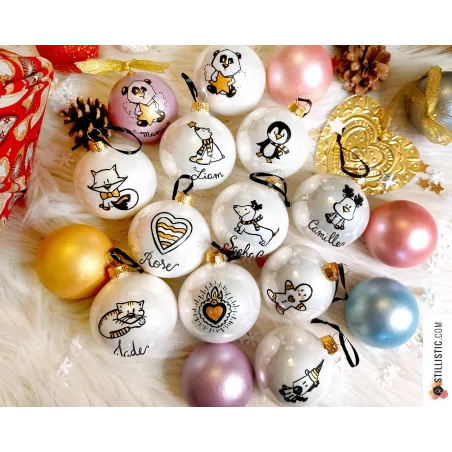 Boule de Noël en verre personnalisable