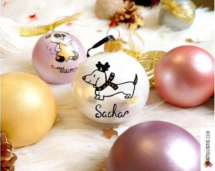 Boule de Noël en verre personnalisable