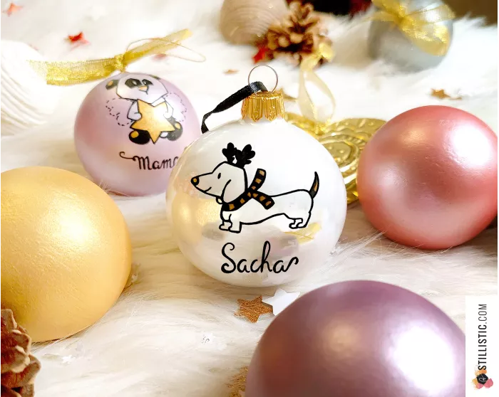 Boule de Noël en verre personnalisable