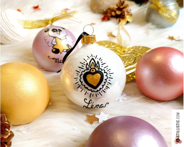 Boule de Noël en verre personnalisable