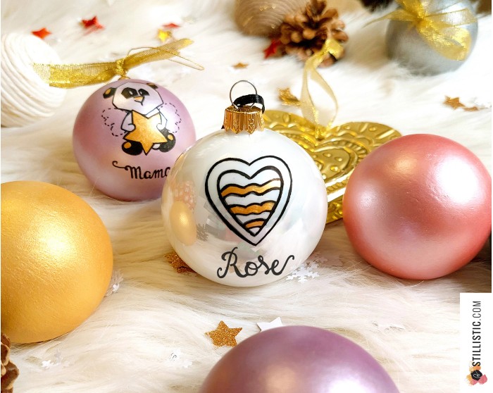 Boule de Noël en verre personnalisable