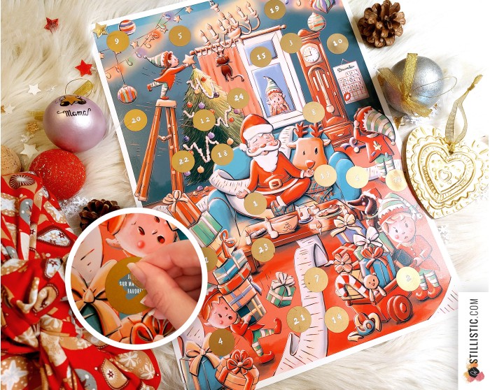 Calendrier de l'Avent à gratter Noël Bienveillant