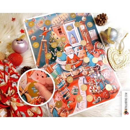 Calendrier de l'Avent à gratter Noël Bienveillant