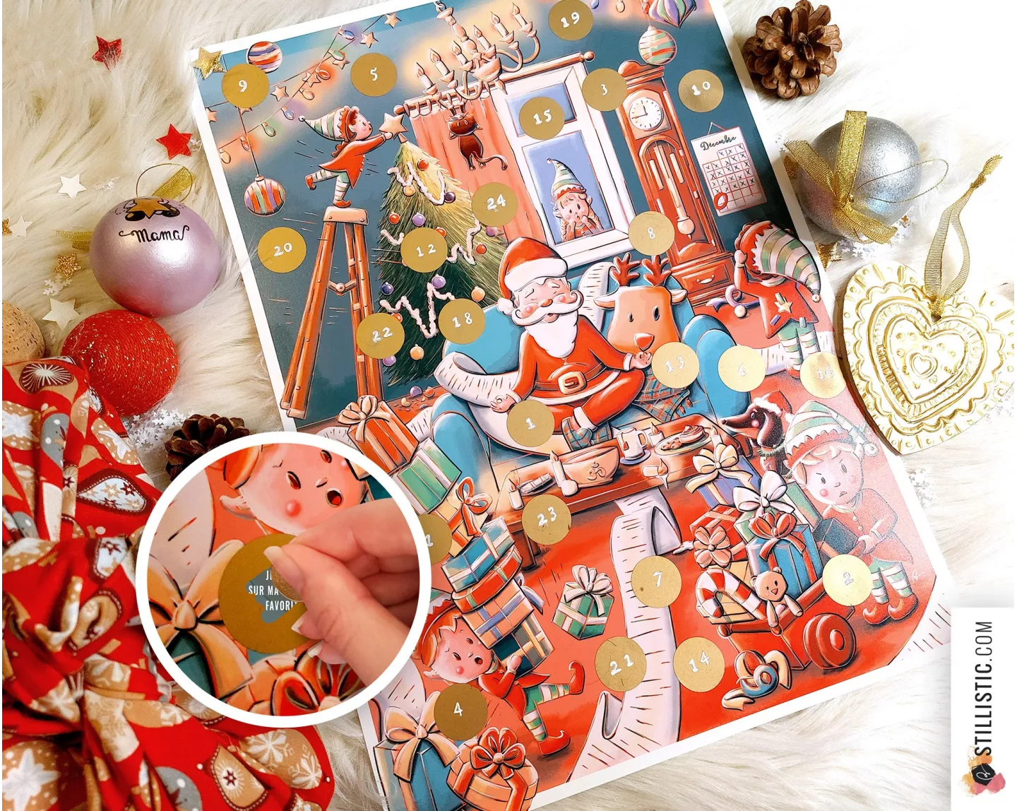 Calendrier de l'Avent à gratter Noël Bienveillant