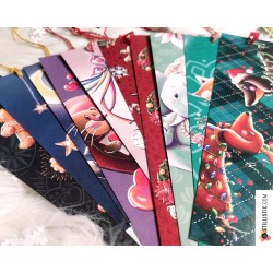 Marque-page Animaux de Noël en papier recyclé