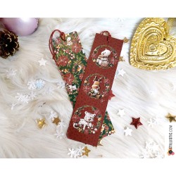 Marque-page Animaux de Noël en papier recyclé