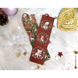 Marque-page Animaux de Noël en papier recyclé