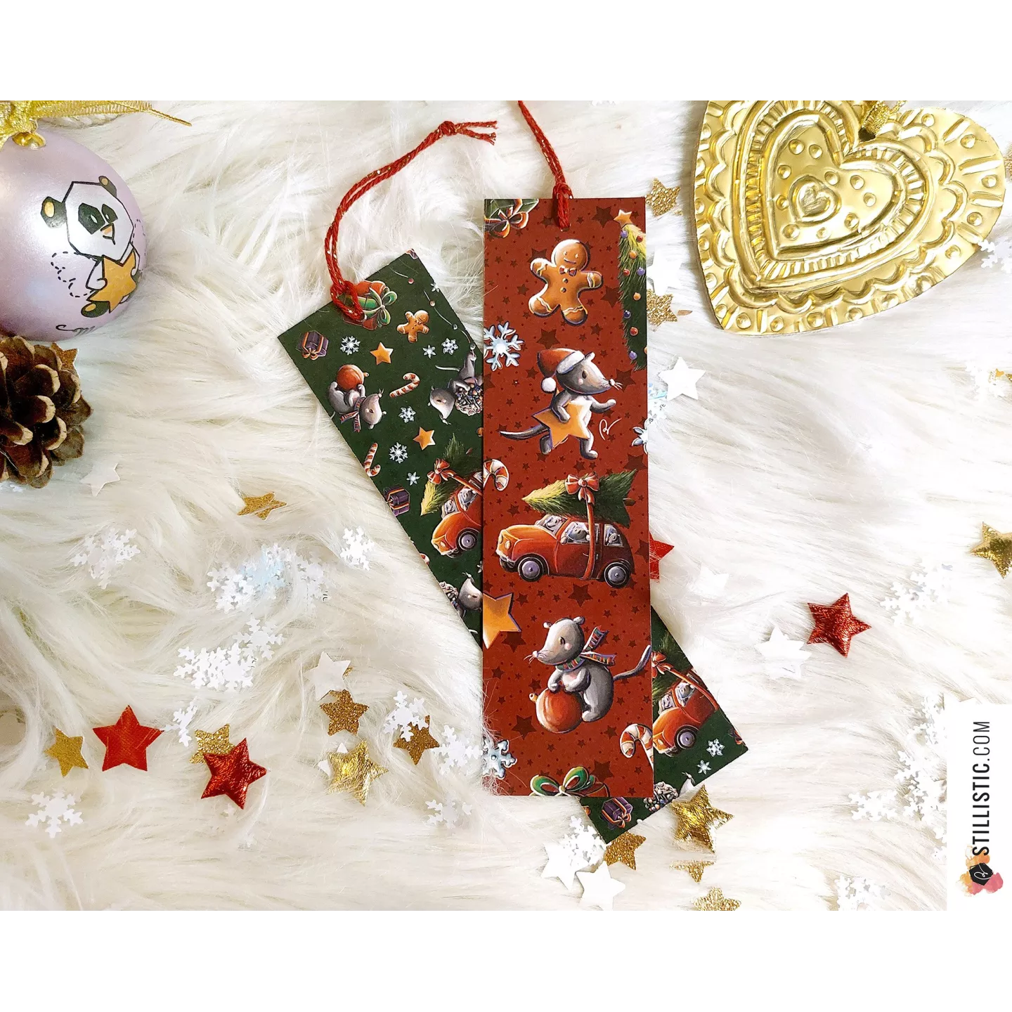 Marque-page Panda Roux Yoga en papier recyclé