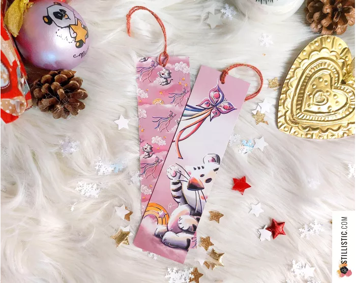 Marque-page Tigre blanc en papier recyclé