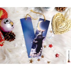 Marque-page Chat lune en papier recyclé