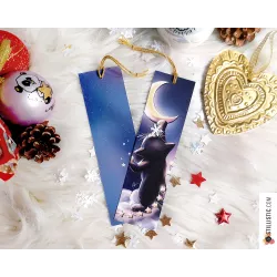 Marque-page Chat lune en papier recyclé