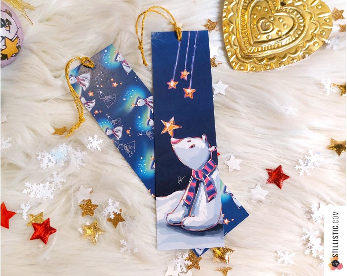 Marque-page Ours polaire en papier recyclé