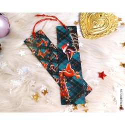 Marque-page Teckels de Noël en papier recyclé