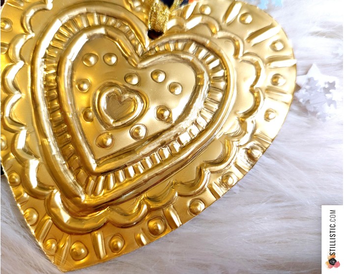 Pack décoration Coeurs Ex-voto et Pains d'épices de Noël + carte de voeux + enveloppe