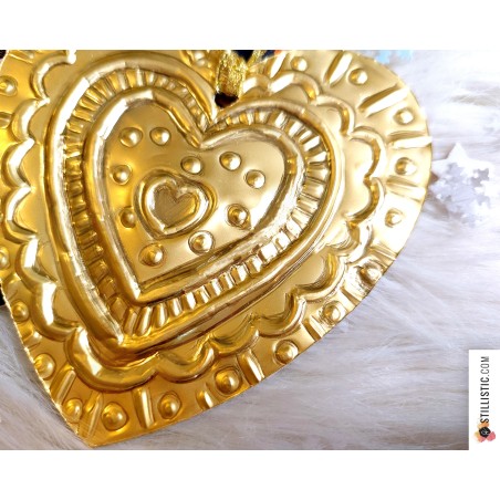 Pack décoration Coeurs Ex-voto et Pains d'épices de Noël + carte de voeux + enveloppe