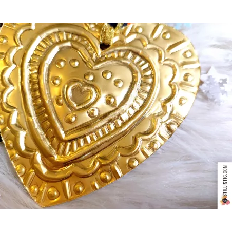 Pack décoration Coeurs Ex-voto et Pains d'épices de Noël + carte de voeux + enveloppe