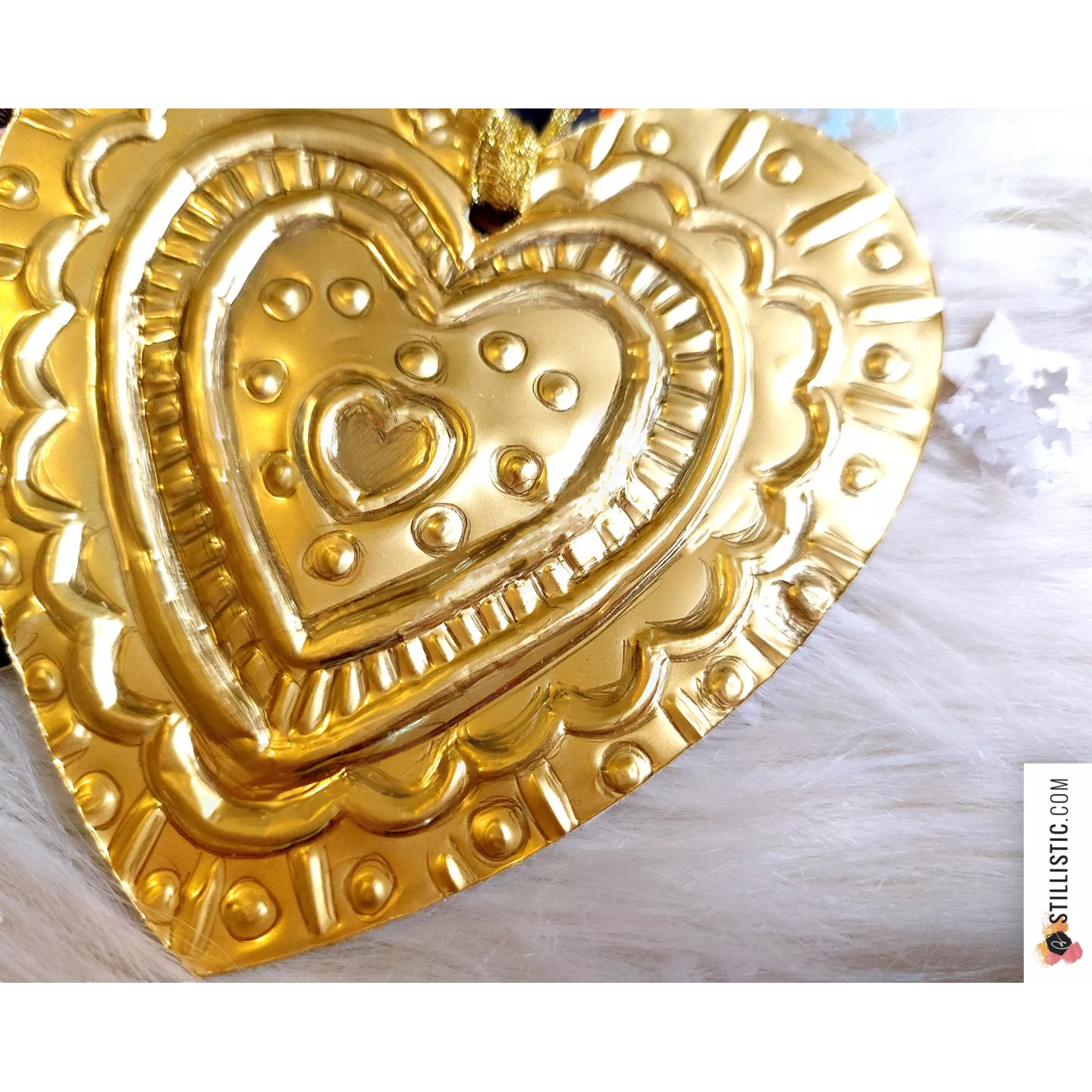 Pack décoration Coeurs Ex-voto et Pains d'épices de Noël + carte de voeux + enveloppe