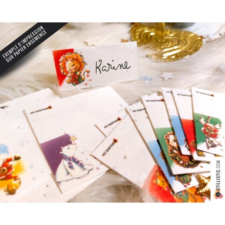 Marque-places Animaux de Noël à télécharger et imprimer